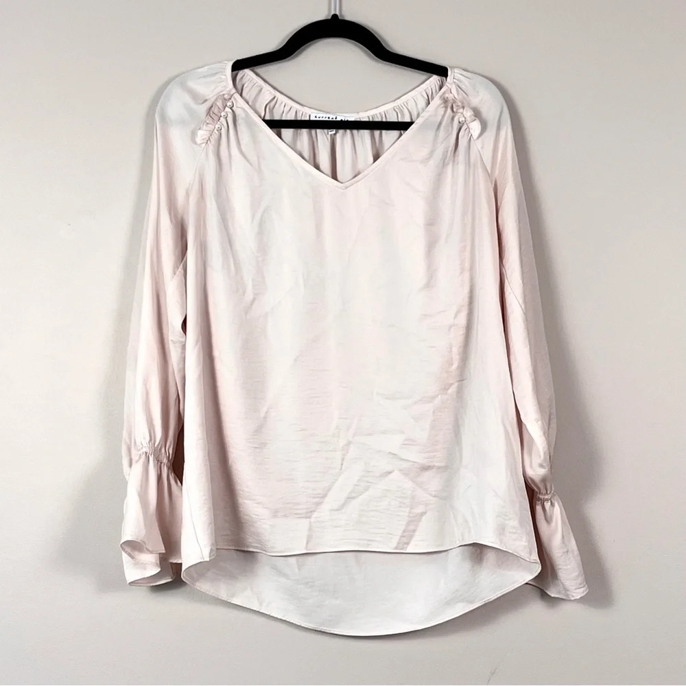 Current Air x Anthropologie Rawna Bell Sleeve Pearl Detail Blouse Small